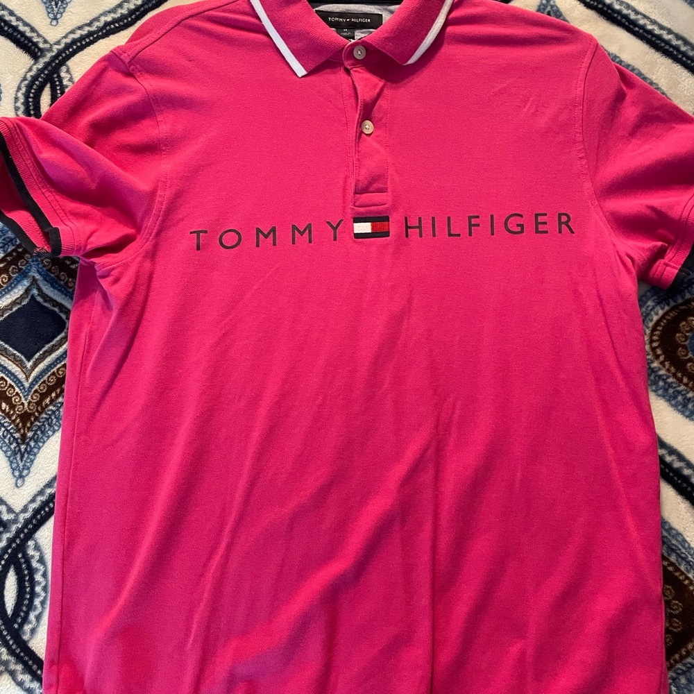 Tommy Hilfiger Men's Pink Polo Shirt